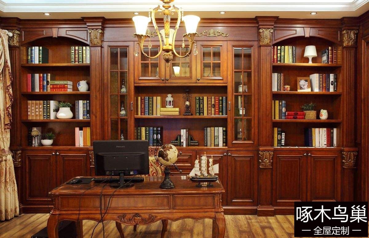欧式书柜和书桌9