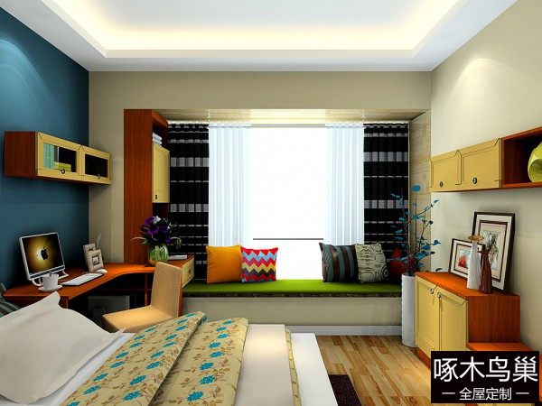 东南亚飘窗卧房 14㎡典雅围绕