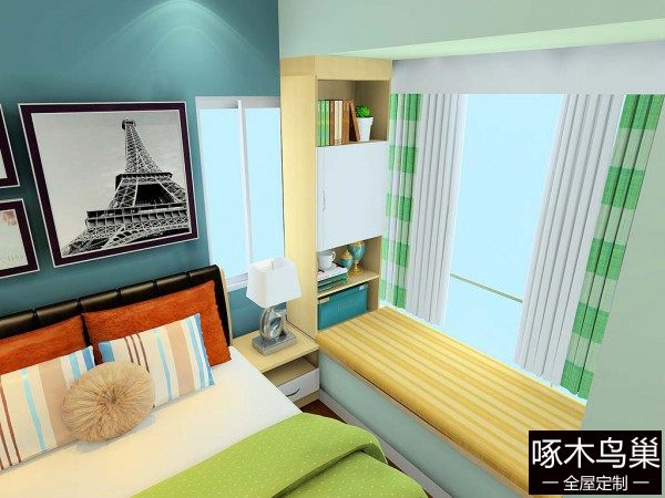 衣柜飘窗卧房效果图 10平原来可以这么玩!!!