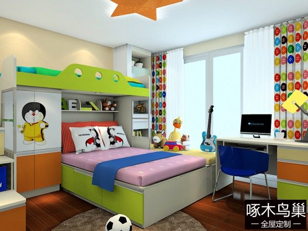 榻榻米飘窗儿童房设计