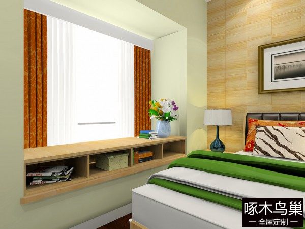 飘窗装修效果图 14㎡温馨有朝气卧室
