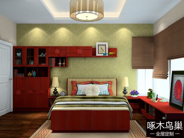 高贵大飘窗卧房效果图