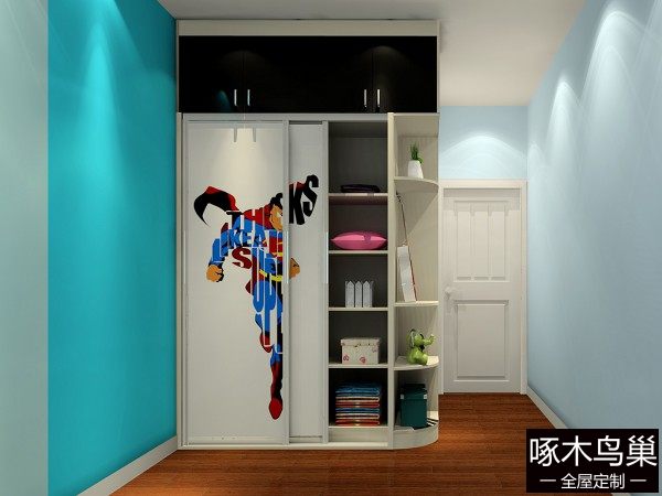 卡通动漫到顶衣柜组合儿童房