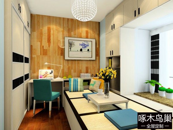 欧式卧室效果图 11㎡多功能榻榻米收纳超强