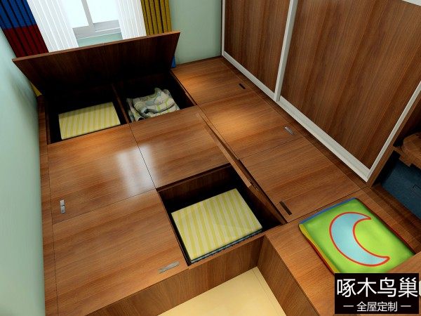 榻榻米柜体组合卧室 收纳超强色调清新