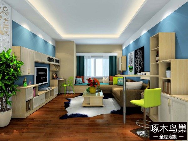 简约榻榻米客餐厅 40㎡合理搭配