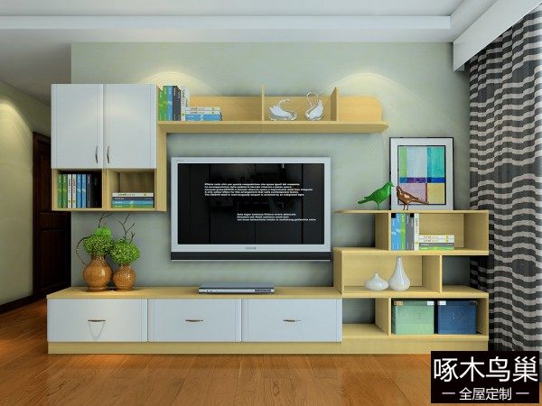 简约素雅客餐厅 电视柜组合32平美观实用