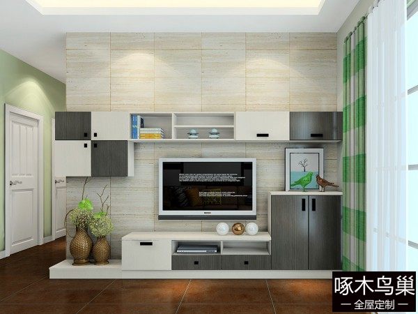 电视柜这样设计 让客厅收纳容量更大