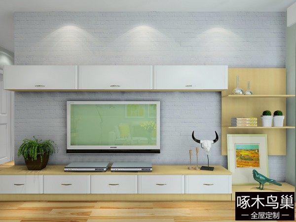 简洁大方电视柜客餐厅效果图