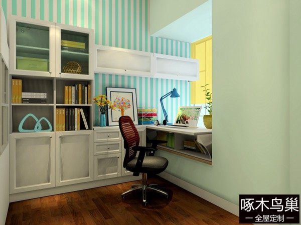 飘窗书桌卧室设计 10㎡2合1扩容
