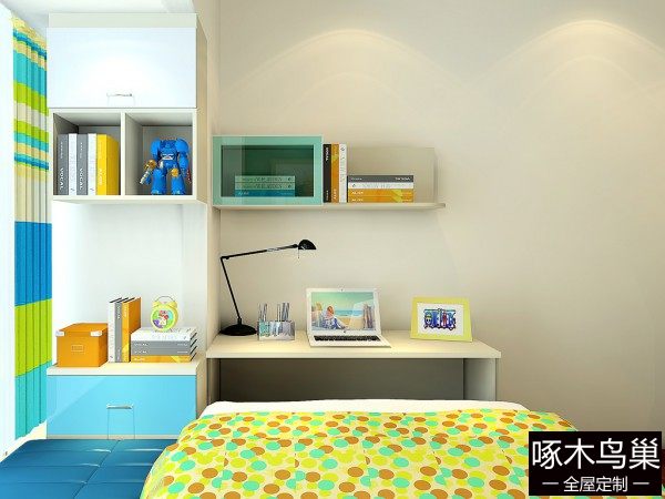 飘窗书桌儿童房效果图 9㎡凸显童真趣味