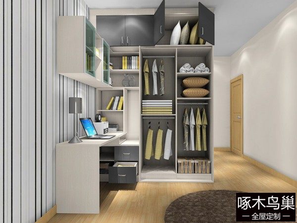 多功能衣柜卧室 14㎡经典黑白色