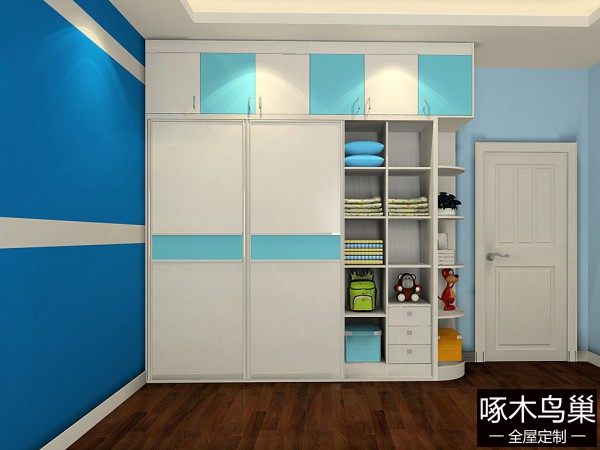 衣柜儿童房效果图 搭配多功能转角衣柜