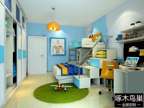超强收纳儿童房 14㎡打造上下床快乐