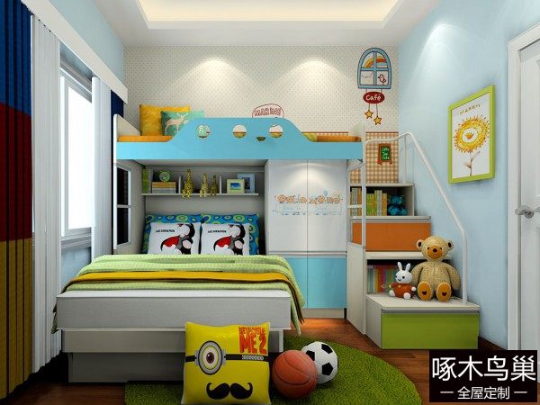 上下床儿童房 8㎡让快乐叠加成双