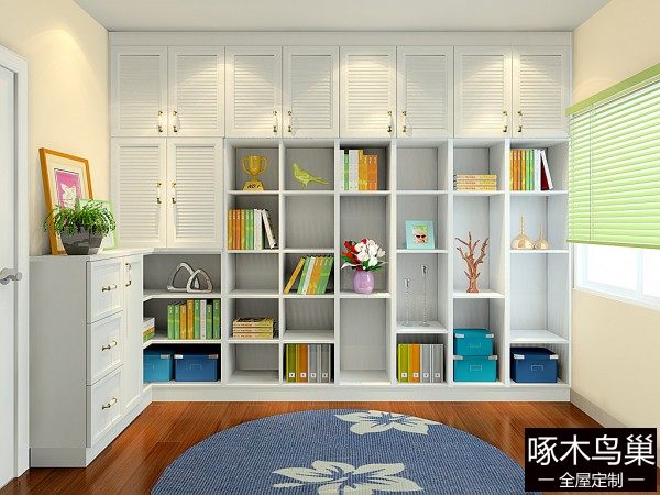 书柜书房装修效果图 8㎡藏书空间增加了不少